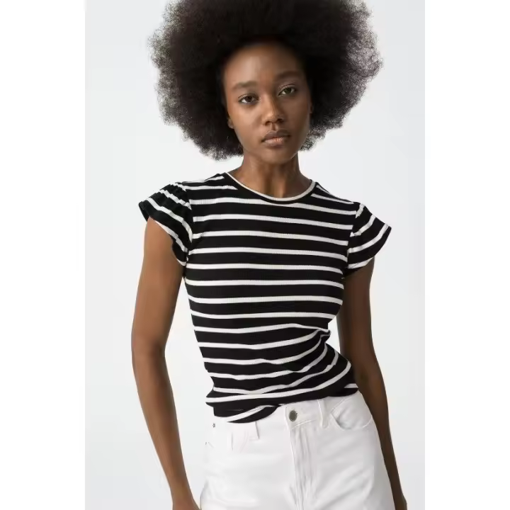 Marcas Mujer Ropa Tiffosi Tiffosi mujer Talla XS con descuento ÚLTIMAS TALLAS CON DESCUENTOS Camisetas y tops REBAJAS Y OUTLET REBAJAS Y OUTLET MUJER OUTLET Camisetas, tops, blusas  Camiseta de rayas -Tiffosi- Gavi_1 negra - 1