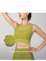 Sujetador Deportivo De Alta Intensidad Para Mujer Con Almohadillas De Pecho Y Cierre En La Parte Trasera Chaleco De Yoga Antigolpes Push-up Unipersonal Sin Costuras - details 0