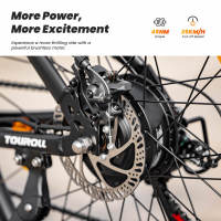 Touroll U1 Bicicleta eléctrica MTB de neumático de 29" para todo terreno con motor de 250W, batería extraíble de 36V 13Ah, alcance máximo de 65 km, engranaje de 21 velocidades Shimano, freno de disco impermeable IPX4 - details 12