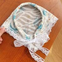 Fular De Encaje Cuadros Rojo Para Mujer Accesorio De Cabello Estilo Retro Triangular Para Viajes Y Fotografía Bandana De Algodón Adecuada Para Todas Las Estaciones - details 20