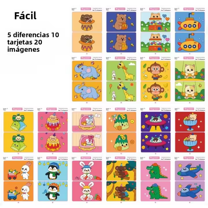 Juego Educativo De Encontrar Fallas: Papel Reciclable Para Entrenamiento De Enfocamiento Y Atención Herramienta De Enseñanza De Dibujo - 1
