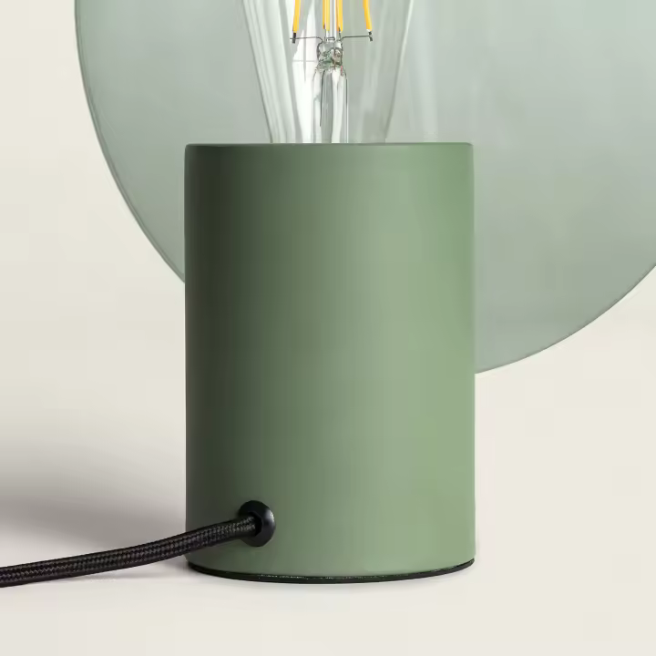 Ledkia Lámpara de Mesa Metal y Cristal Katia Verde - 1