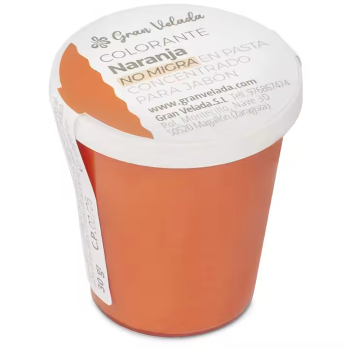 Colorante naranja no migra en pasta concentrado para jabón | Tonos vibrantes y duraderos | Ideal para jabones de aceite y glicerina - 1