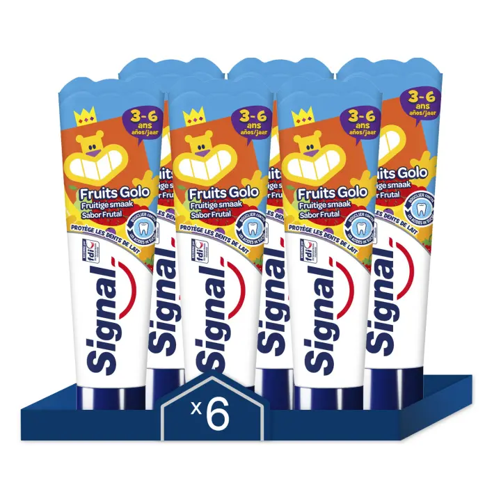 Signal Kids Pasta de Dientes Niños Sabor Frutal 50ml - Pack de 6 - 1