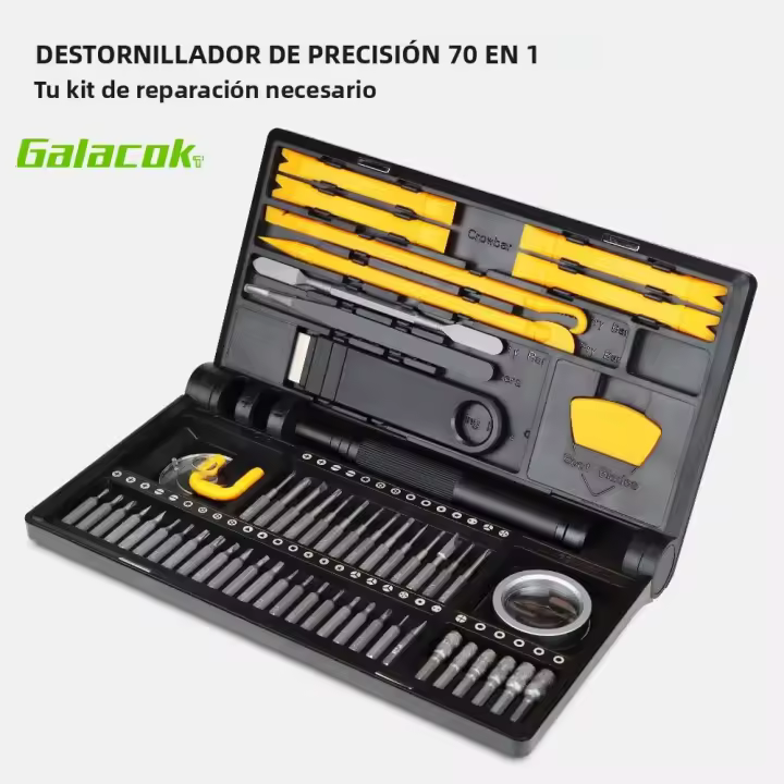 Galacok Kit De Herramientas De Reparación Multifuncional Precisión Eléctrica Con 42 Piezas Magnéticas Y 5 Configuraciones De Torque 70/71 En 1 - 1