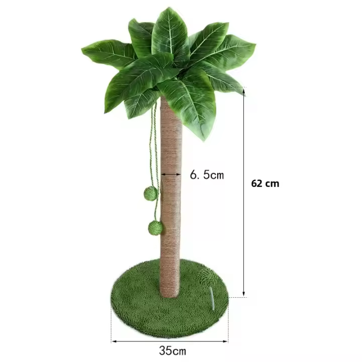 Poste De Rasguñar Para Gatos 24" Con Ropea De Sisal Premium Dos Bolas Colgantes Interactivas Y Bola De Resorte Juguetes Para Gatos - 1
