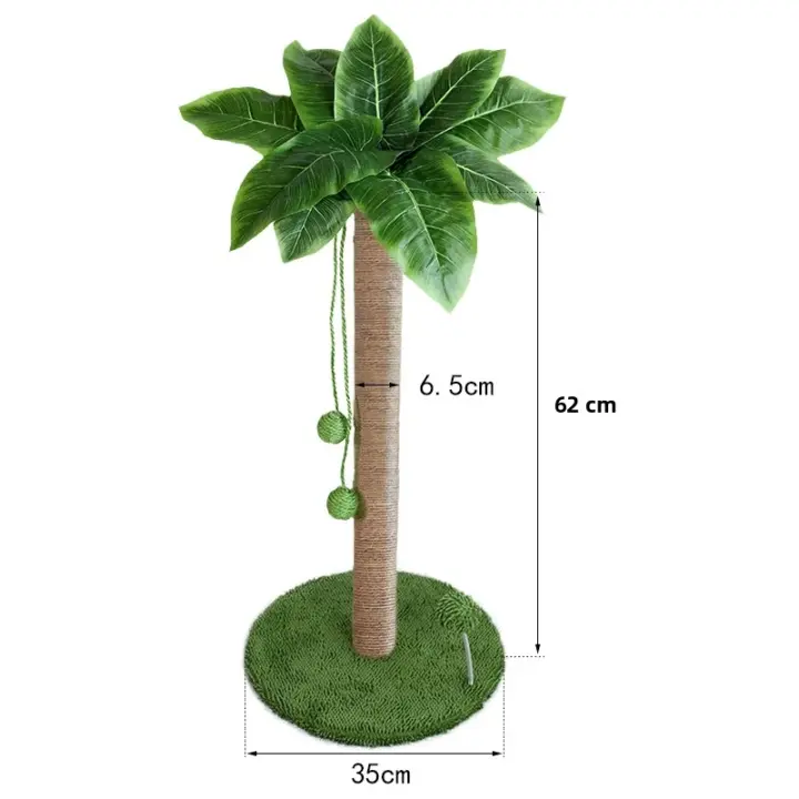 Poste De Rasguñar Para Gatos 24" Con Ropea De Sisal Premium Dos Bolas Colgantes Interactivas Y Bola De Resorte Juguetes Para Gatos - 1