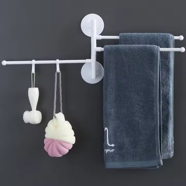 Estante De Almacenamiento Para Baño Con 3 O 6 Capas Rueda Giratoria Multifuncional Para Toallas Material De Poliéster - 1