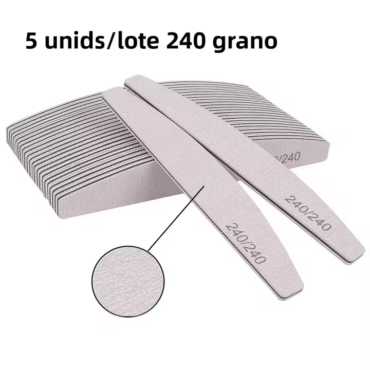 Kit De 5/10 Pcs Archos De Uñas Profesionales Con Papel De Herramientas De Pulido De Uñas 100/180 Y Accesorios De Uñas Limón - 1