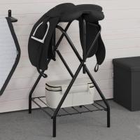 vidaXL Soporte de montura plegable de pie independiente hierro negro - details 0
