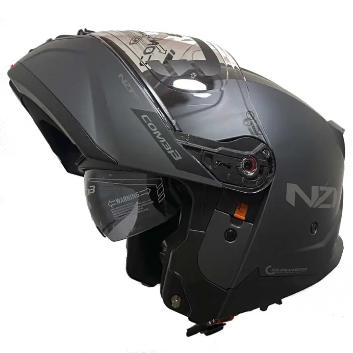 Casco de Moto Modular NZI Combi 3 Solid Titanio Mate - 1