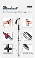 Naturehike Pares De Poles De Trecking De Fibra De Carbono Collapsible Telescópicas Pesas Ligera Para Caminar Senderismo Escalada - details 1