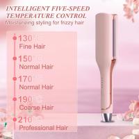 Ola rizador romántico francés huevos rollo rizador de hierro en forma de V cerámica grandes ondas rizador de pelo，French Wave Lockenstab, 32mm Beach Waves Lockenstab, Welleneisen Große Wellen mit 5 Einstellbarer Temperatur，Mermaid Hair Waver, Welleneisen - details 3