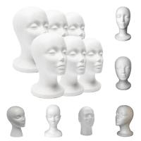 1pcs Maniquí De Esponja Para Mujer Cabeza De Exhibición Para Gorras Gafas Y Pelucas Soporte De Almohadilla De Plástico Blanco - details 0
