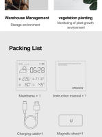 Sensor De Temperatura Y Humedad Electrónico WiFi Xiaomi Duka TH3 Recargable Inteligente Medidor Digital De Clima Globales Versión Disponible - details 12