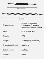 Cable USB C a Tipo C Flexible 100W PD Con LED Para Carga Rápida Y Datos Rocoren Compatible Con iPhone 16 15 pro Max MacBook Xiaomi - details 23