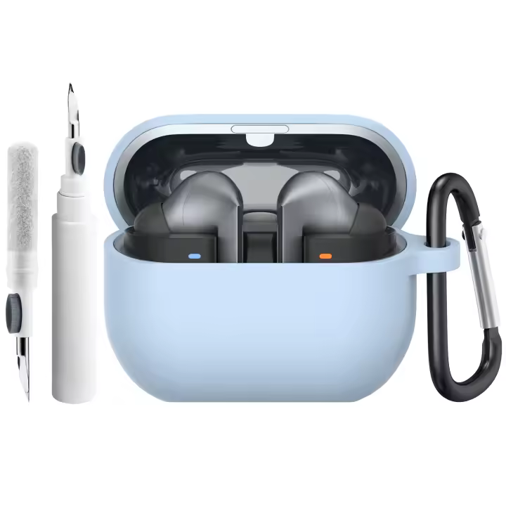 Funda De Silicona Suave Para Samsung Galaxy Buds 3/3Pro Con Lápiz De Limpieza Resistentes Al Choque Y Polvo Con Llavero - 1