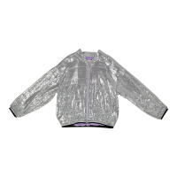 Petit Alo - Chaqueta Bomber Lentejuelas Plata Gris Niña - details 1