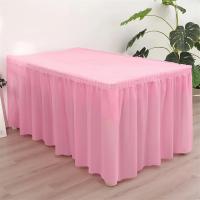 Juego De Mantel Desechable En Color Sólido Con Falda De Mesa Para Rectangular Cubierta De Papel Para Fiesta - details 5