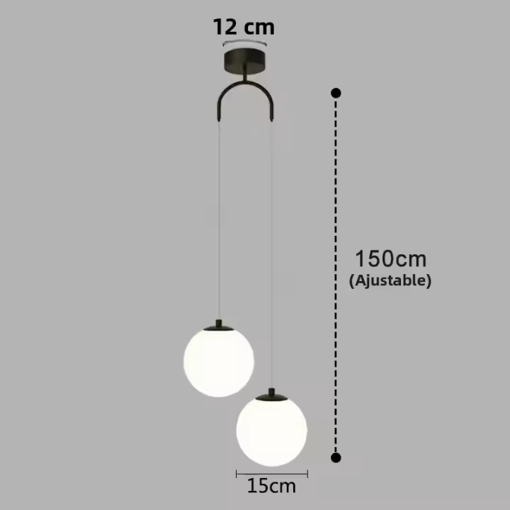 Modern Simple Lámpara Colgante LED Nordic Para Sala De Estar Dormitorio Restaurante Bar Decoración Hogar 220V Metal Blanco - 1