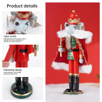 Nutcrackador De Madera 30CM Soldado Figura Artesanal Decoración De Navidad Para Escritorio Casa Regalo Para Niños - details 4