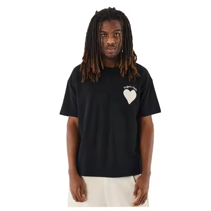 Camiseta Hombre Project X Paris Corazón Negro - 1