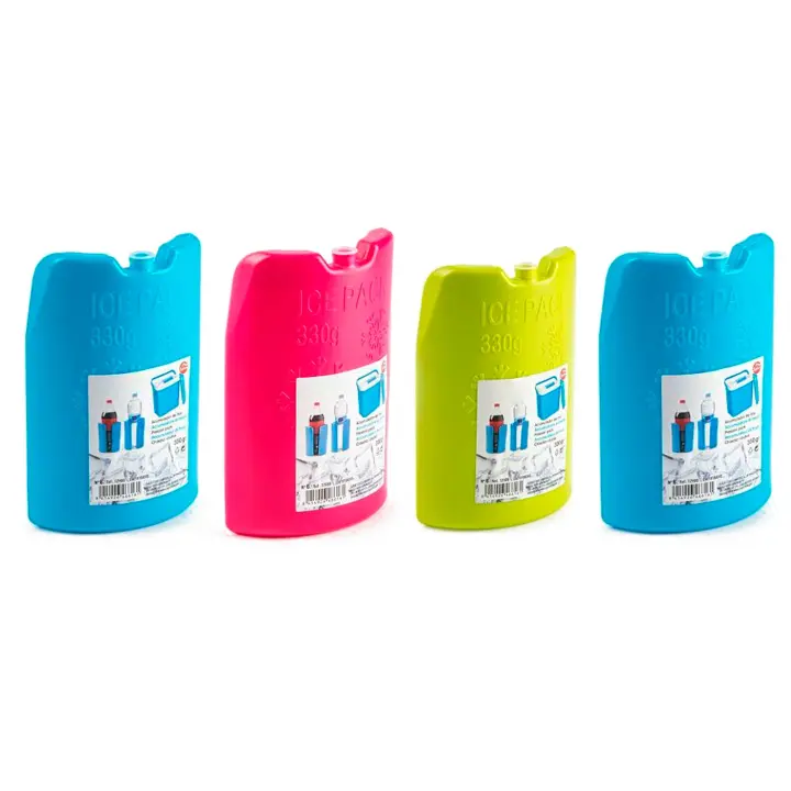 Tradineur - Pack de 4 Acumuladores de Frío N.º 6 - 330 G - Fabricado en Plástico - Ideal para mantener la temperatura en tu nevera portátil - 17,5 x 11,5 x 4,5 - Color Aleatorio - 1