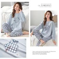 Conjunto De Pijamas Para Mujer Con Dibujos Animados Camiseta De Manga Larga Y Pantalones Dos Piezas Pijama De Noche Estilo Básico Talla Grande Para Otoño Y Primavera MOV - details 6