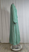Vestido Largo De Mujer Con Cintura Irregular Manga Larga En Color Sólido Con Encaje Vestido De Oficina Para Primavera Y Verano - details 10