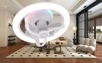 Ventilador de techo con Luz de 11 pulgadas, E26/E27, Con Luz regulable, control remoto, rotación de 360 ° y MODE RGB, 3 velocidades, para dormitorio, Sala de estar y comedor - details 0