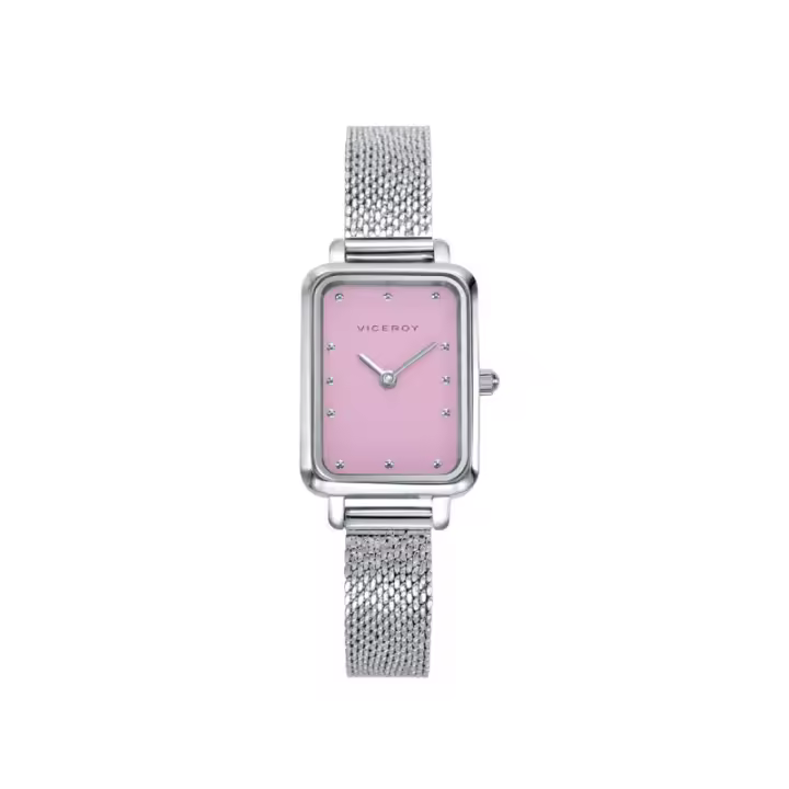 Reloj Viceroy Mujer Acero Malla Milanesa Esfera Rosa Pastel 401218-77 - 1