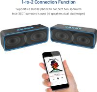 Altavoz Bluetooth portátil, Altavoz inalámbrico Bluetooth 5,0 with Graves Estéreo 3D Hi-Fi, Katería incorporada de 1500 mAh, Tiempo de reproducción 12H (Azul) - details 1