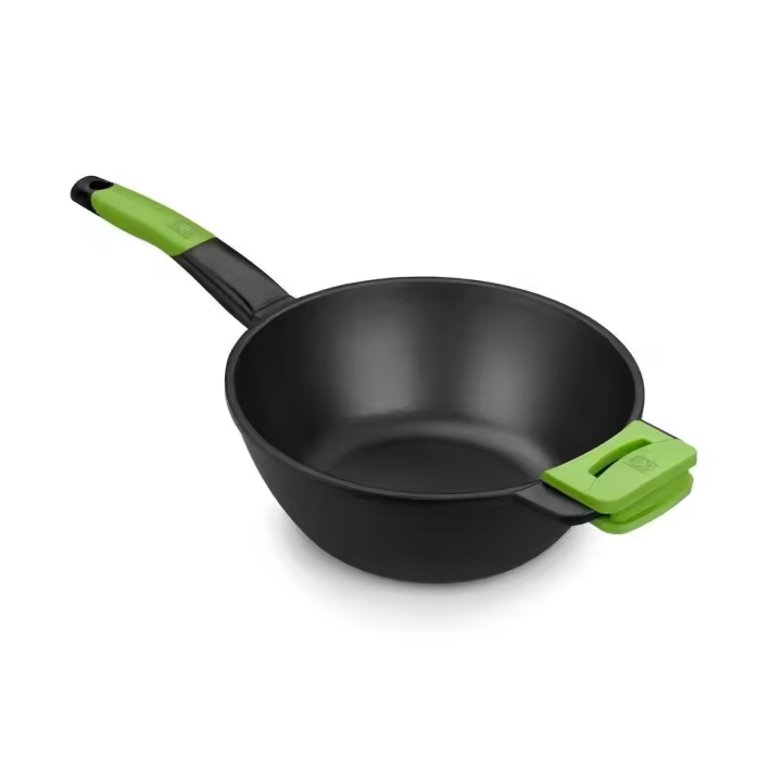 Bra - Wok Prior, De 24 a 28 cm, Con o Sin Asa, Robusto, Revestimiento Antiadherente, Apto Inducción, Profesional - 1