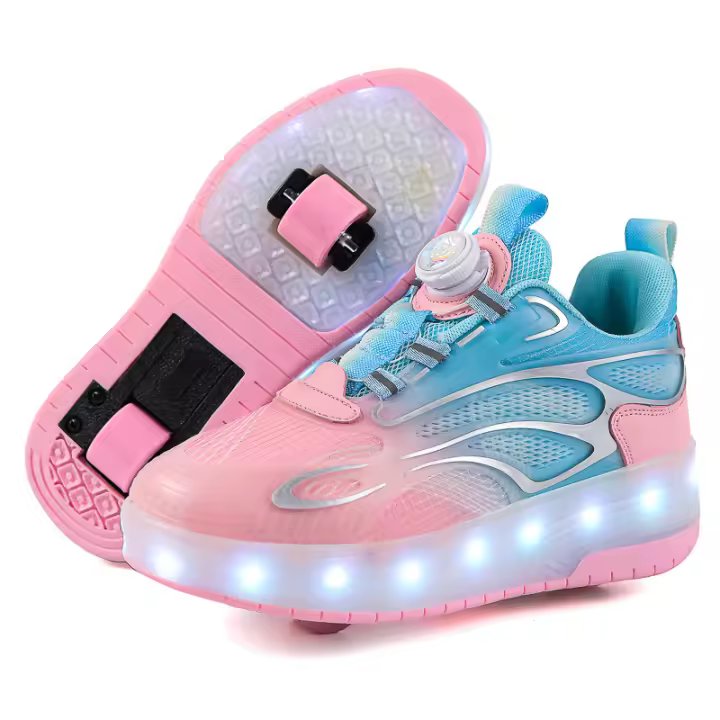 Mov Zapatos de patinaje sobre ruedas para niños, zapatos de patinaje sobre ruedas de cuatro ruedas, patines invisibles para estudiantes, zapatos automáticos para caminar para adultos - 1