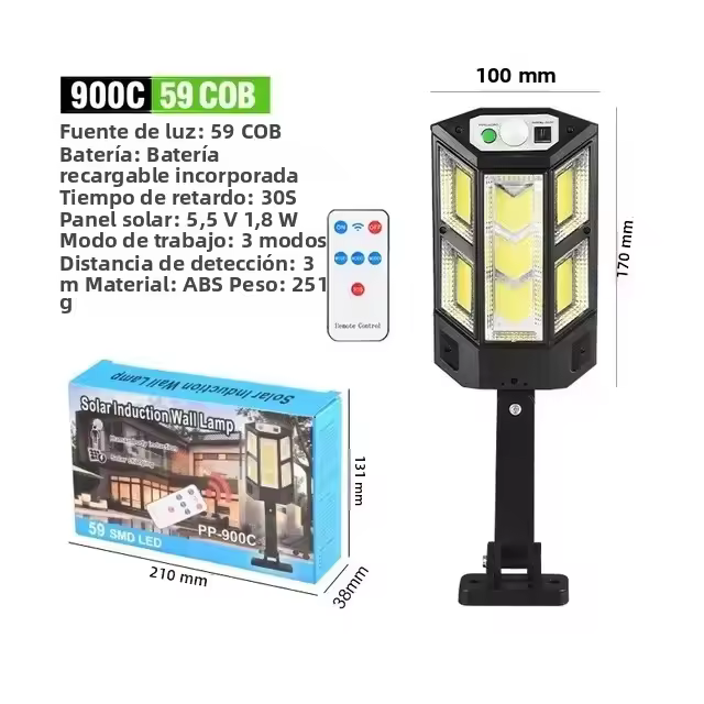 Lámpara Solar LED Potente Con Sensor De Movimiento Impermeable Luz De Jardín Solar Moderna Para Calle Y Paseo Exterior - 1
