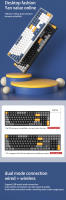 Teclado Mecánico De Juego Aigo A108 Con Cable USB Y Inalámbrico 2.4G Teclas Amarillas Hot Swap Recargable 110 Teclas Para Gamer - details 2