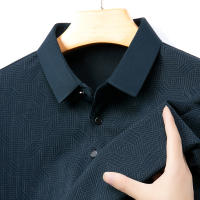 Camisa Polo Para Hombre Casual Larga Con Insignia Color Sólido Moda Transpirable Cómoda Versátil Top Para Negocios - details 5