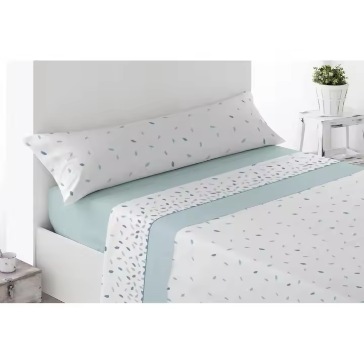 Juego de Sábanas de Tela, Modelo Lanuza, Color Azul, Miracle Home - 1