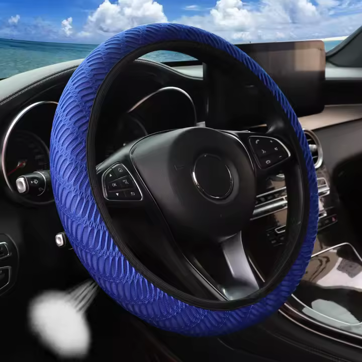 Cubierta De Volante Automotriz 3D Transpirable Y Estereoscópica Sin Anillo Interno Ajuste Para 14.5-15 Pulgadas Antideslizante - 1