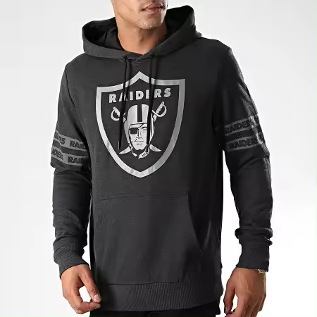 SUDADERA NEW ERA RAIDERS GRIS OSCURO HOMBRE - 1