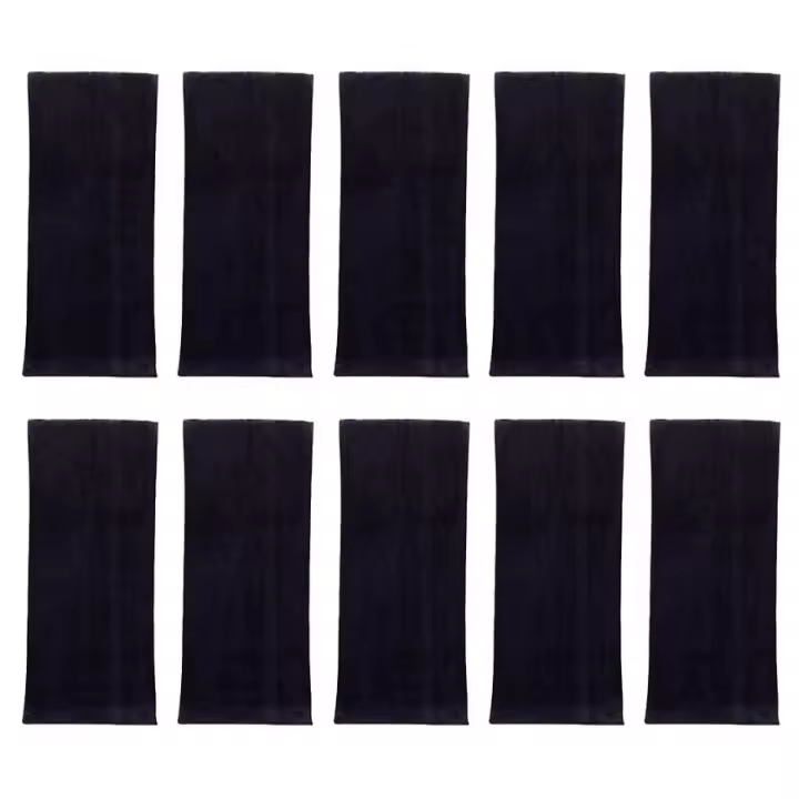 Toallas de pelo de Salón 10 paquetes-Toalla de secado rápido para cabello, manos, uso facial en el hogar, salón, spa, peluquero-Negro - 1