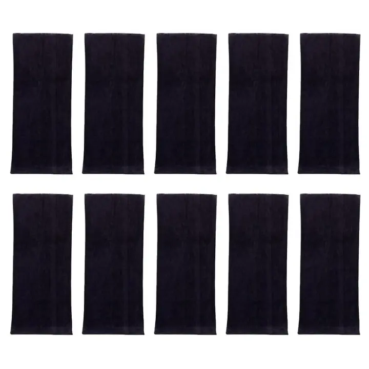 Toallas de pelo de Salón 10 paquetes-Toalla de secado rápido para cabello, manos, uso facial en el hogar, salón, spa, peluquero-Negro - 1