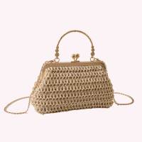 Bolso De Noche Elegante Para Mujer Con Cadena Dorada Bolso De Mano Tejido Manual Para Fiesta Banquete Clutch De Hombro Cruzado - details 26
