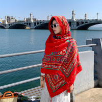 Bufanda De Playa Bohemia Para Mujer Pashmina Floral Estilo Fashion Verano Hijab Envoltura Echarpe Decorativa Polyester Sin Costuras - details 21
