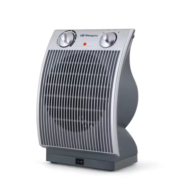 Calefactor Orbegozo FH 6035, termostato regulable de temperatura ambiente, selector rotativo 3 posiciones, 2 niveles de potencia, oscilante, 2200 W - 1