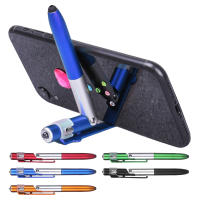 Bolígrafo De Bola Multifuncional 4 En 1 Con Luz LED Y Soporte Plegable Para Teléfono Para Oficinistas Tinta Negra Para Escritorio - details 2