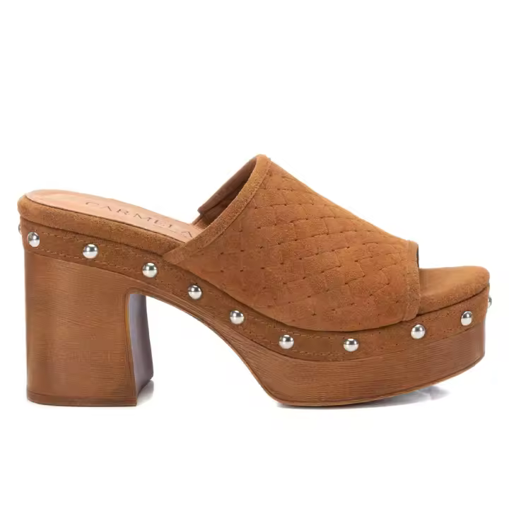 Carmela Zuecos de tacón CAMEL de color Camel - 1