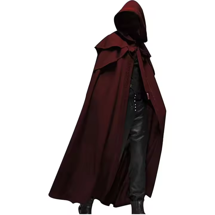 Mens Renacimiento Ropa de Los Hombres S Cardigan Con Capucha Capa Larga Casual Retro Gótico Cosplay Partido Etapa Outfit Tops - 1