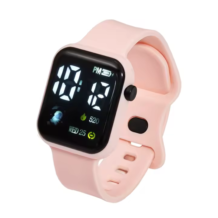 Reloj Electrónico Para Niños Cuadrado Astronauta Deportivo Estilo Casual Pantalla Táctil Sin Resistencia Al Agua Movimiento Digital Material De Cuerda Y Dial Plástico - 1