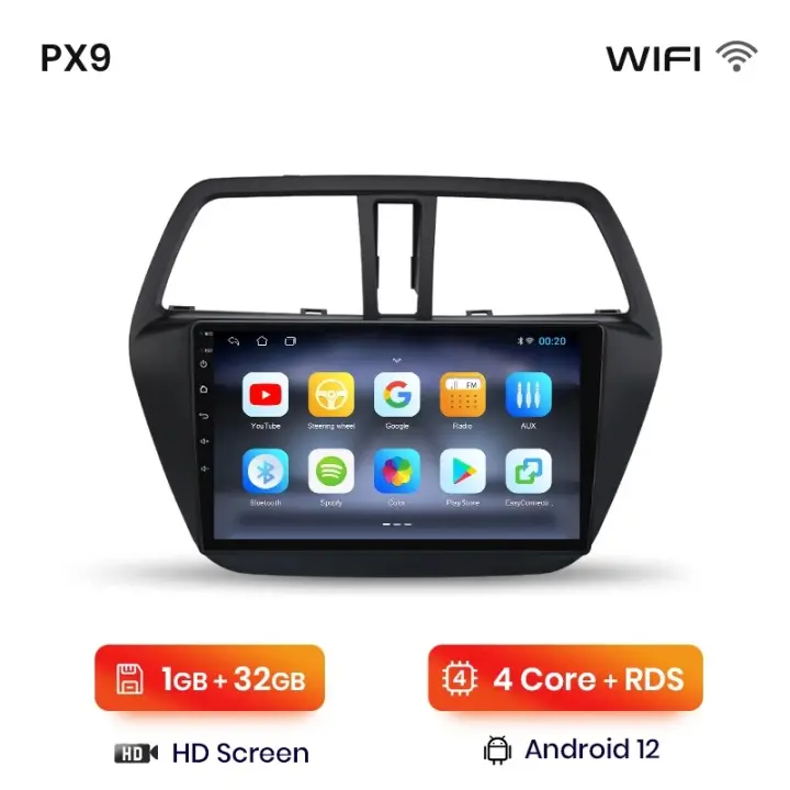 AWESAFE inalámbrico CarPlay Android Auto Radio para Suzuki SX4 S-Cross 2012 2013 2014 2015 2016 2017 coche reproductor multimedia GPS 2 din autoradio volante controles RDS Bluetooth - 1